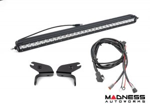 Ford Bronco Lighting Upgrade - Front - Factory Bumper - ZROADZ - Bumper Top Light Bar - w/ 30 Inch Single Row LED Bar